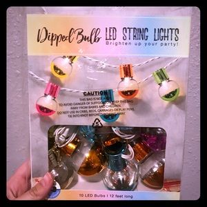 LED String lights dipped ball merkury retro 12 ft